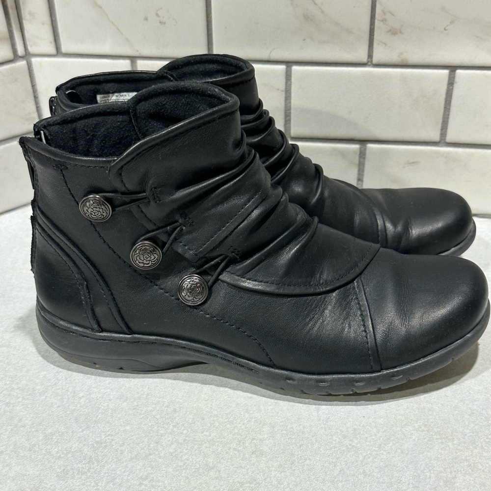 Rockport Cobb Hill Pandora Boots Womens 6M Black Leather Ankle Bootie